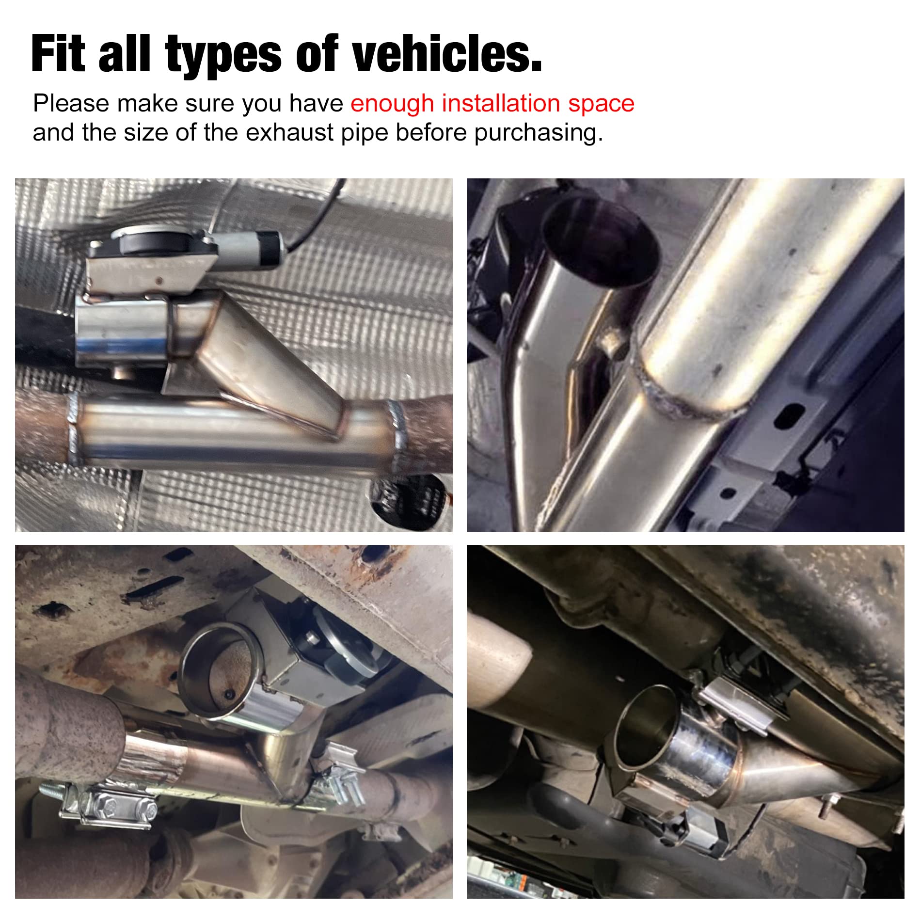 EVIL ENERGY Electric Exhaust Cutout Valve Catback Single Y Pipe with One Controller Remote Kit(2.5/3.0 Inch) - EVILENERGY