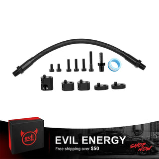 EVIL ENERGY LS Coolant Steam Port Crossover Kit for GM LS LS1 LSX LM7 LQ4 LS6 LQ9 Engines, Throttle Body Bypass Hose Kit with Black Cotton Braided Hose