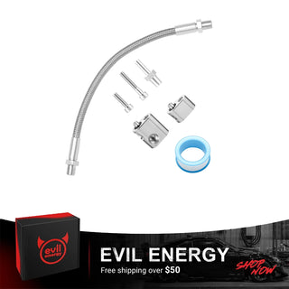 EVIL ENERGY LS Coolant Steam Port Crossover Kit for GM LS LS1 LSX LM7 LQ4 LS6 LQ9 Engines, Throttle Body Bypass Hose Kit for 3-Bolt DBC/DBW Gen 3 Throttle Body with Steel Braided Hose
