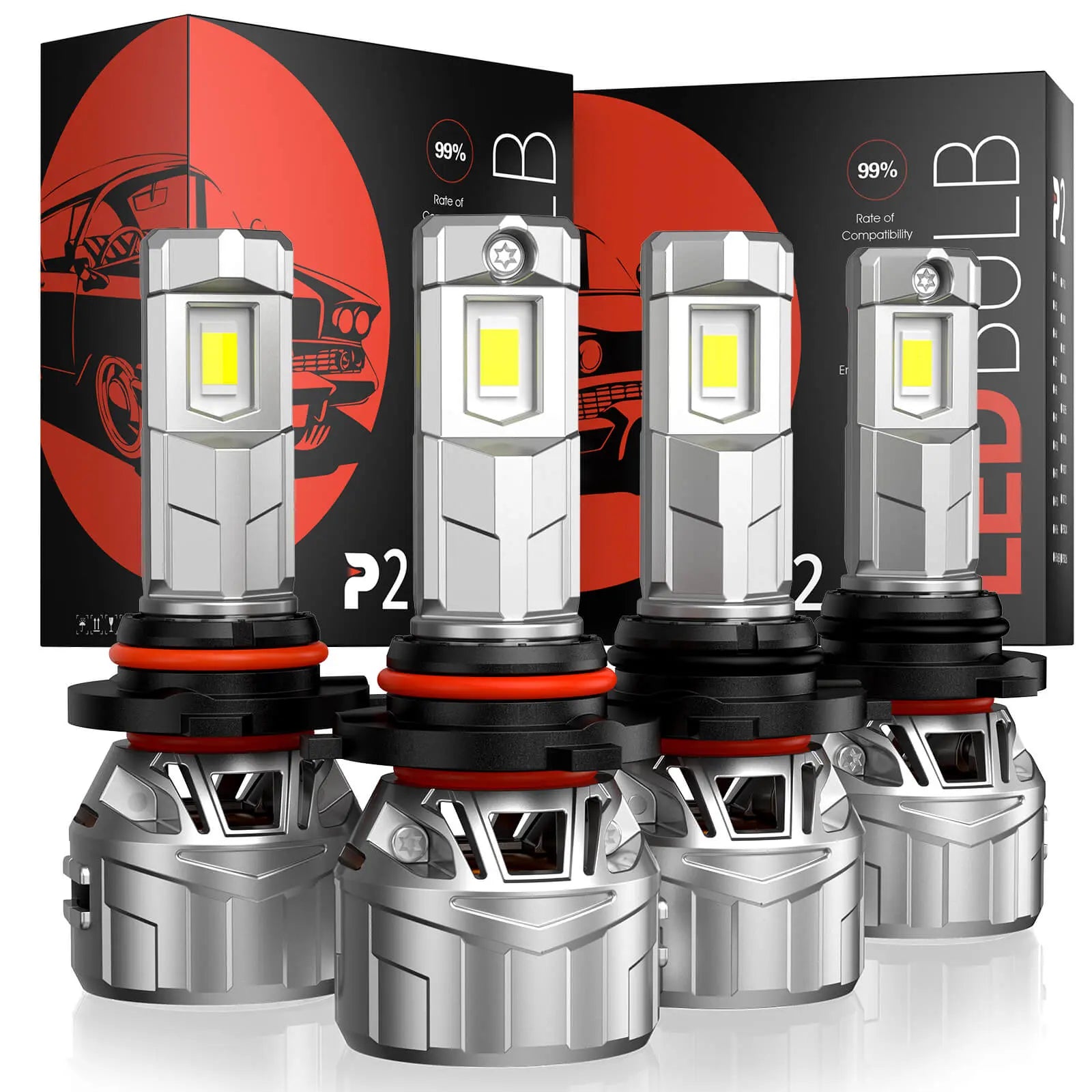 EVIL ENERGY P2 130W LED Headlight Bulbs DC 9-32V 9005/9006 6500K 40000LM Automotive LED Headlights 2Pcs - EVILENERGY