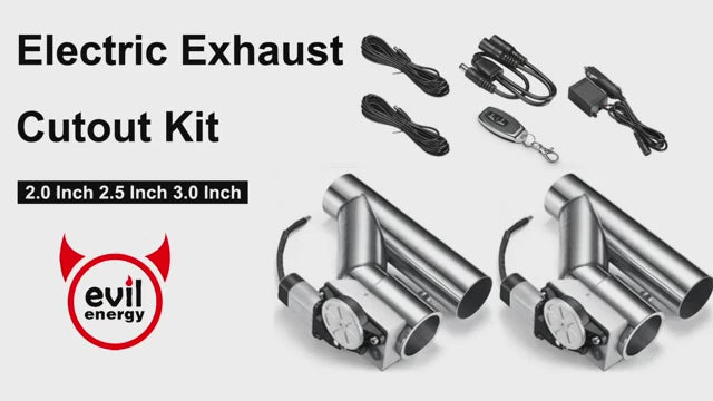 EVIL ENERGY Electric Exhaust Cutout Dual Remote Kit with One Controller(2.0/2.5/3.0 Inch )