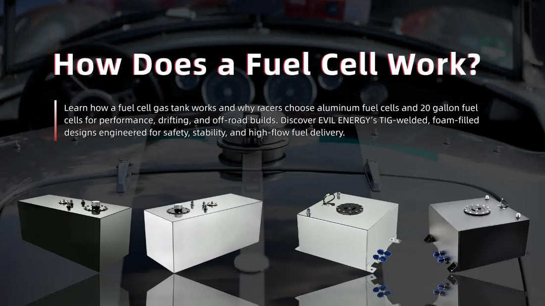 Learn how fuel cell gas tanks work and why racers trust EVIL ENERGY aluminum and 20 gallon fuel cells for performance, drifting, and off-road builds.