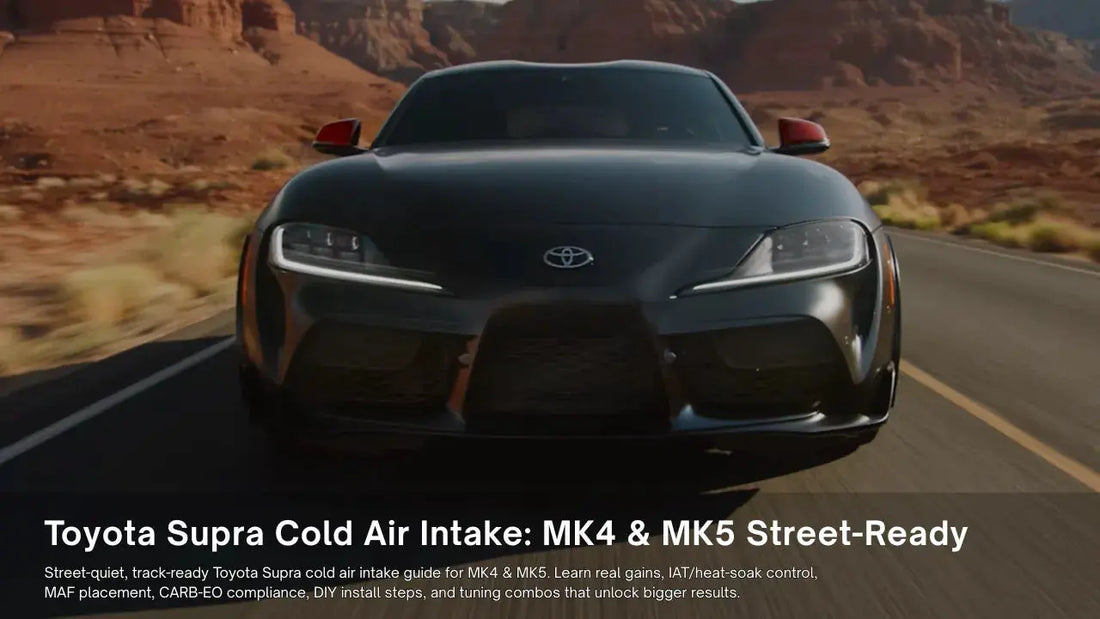Toyota Supra cold air intake: MK4 & MK5 fitment, heat-soak control, MAF best practices, install steps, and CARB legality. Street-quiet, track-ready gains.