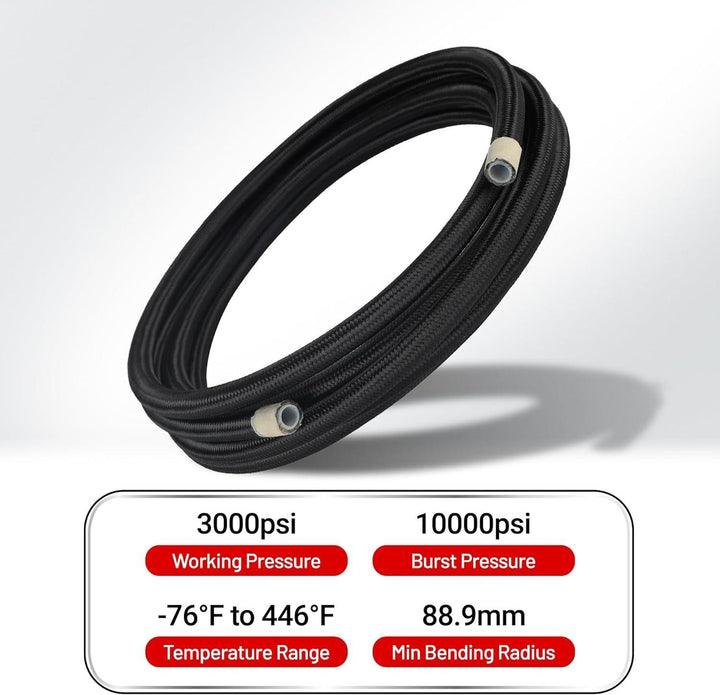 EVIL ENERGY PTFE Fuel Hose Kit, 3000psi working pressure, - 76°F to 446°F temp range
