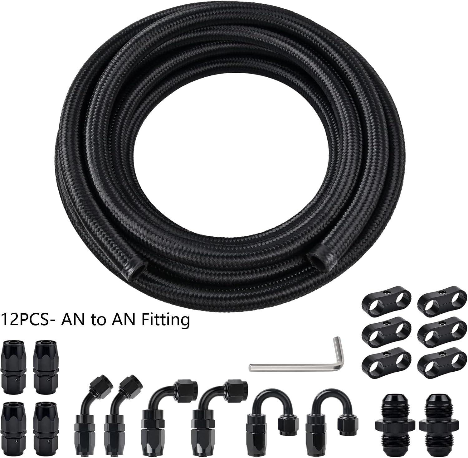 [CPE Fuel Line, 6AN, AN to AN Fitting-Black]