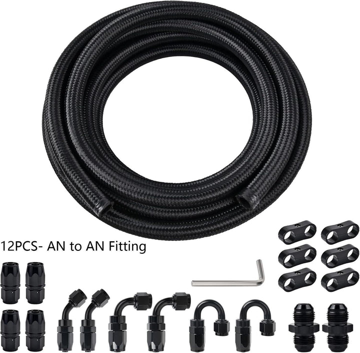 [CPE Fuel Line, 6AN, AN to AN Fitting-Black]