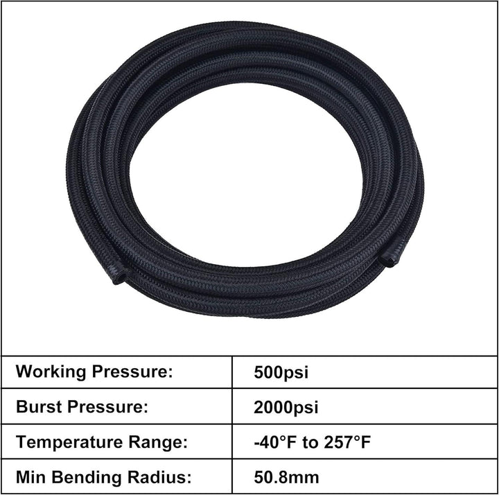 EVIL ENERGY 4/6/8/10AN CPE Fuel Line Fitting Kit Braided Nylon Hose 16FT - EVILENERGY