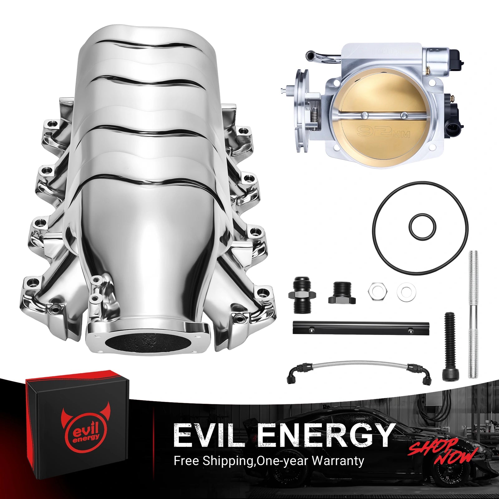 [With Throttle Body,Polished Silver]