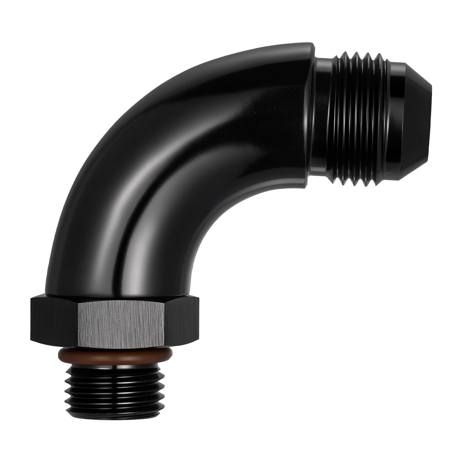 EVIL ENERGY 4/6/8/10/12AN Flare to 4/6/8/10/12AN ORB Male 45/90 Degree Full Flow Fitting Adapter Aluminum Black
