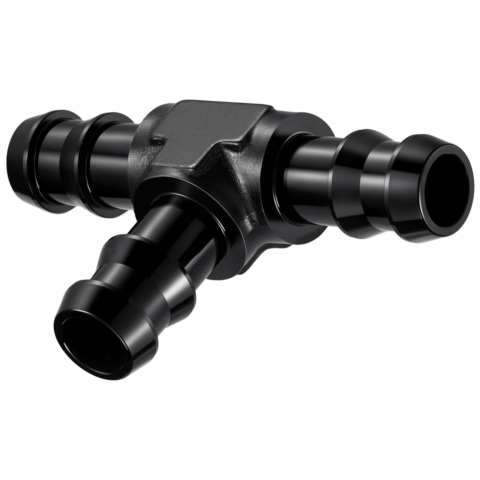 EVIL ENERGY 5/16-inch/1/2-inch/3/8-inch Hose Barb Tee Fitting Adapter T Union Aluminum Black