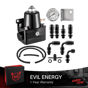 EVIL ENERGY Fuel Pressure Regulator 6AN EFI Bypass Return Adjustable 20-140psi Black&Red