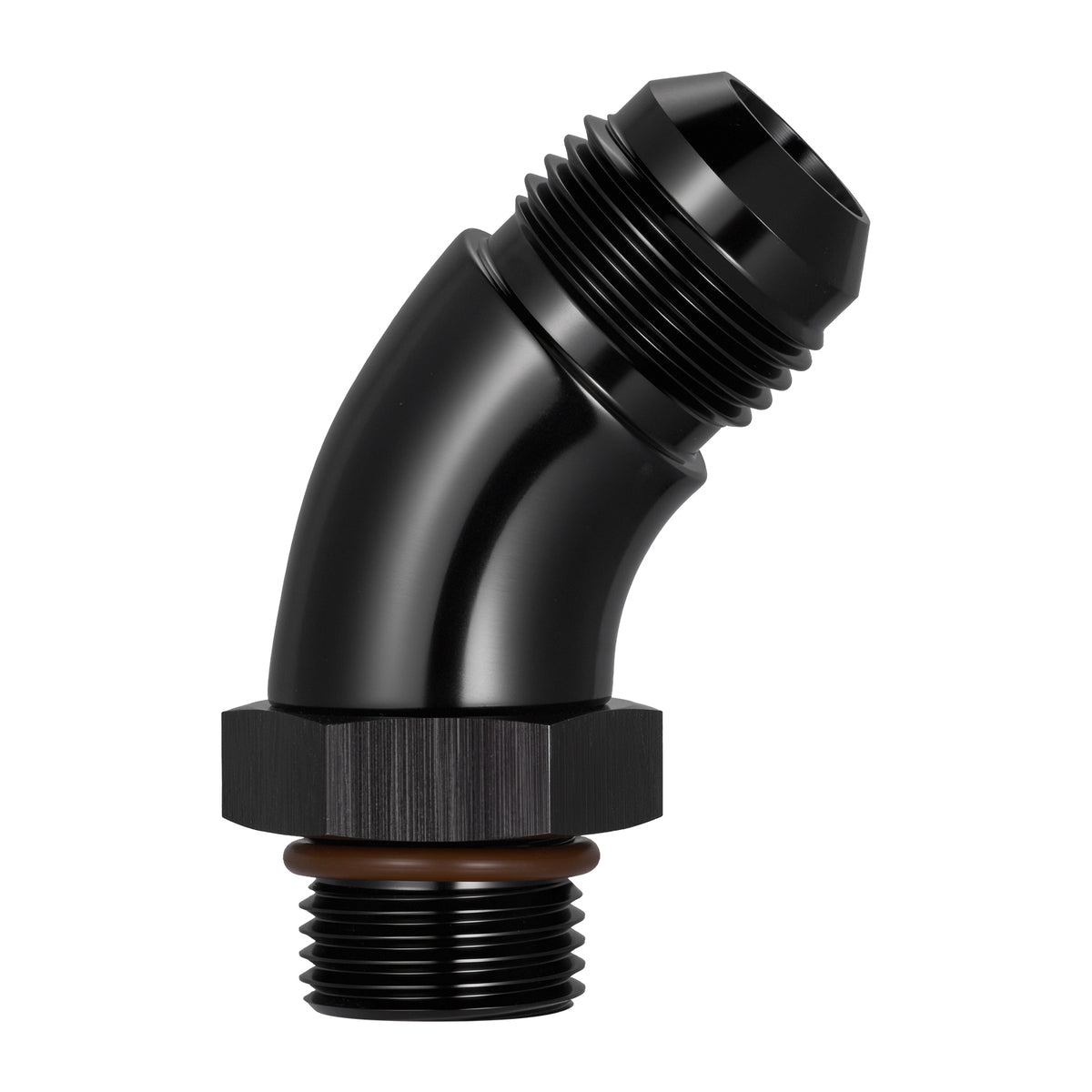 EVIL ENERGY 4/6/8/10/12AN Flare to 4/6/8/10/12AN ORB Male 45/90 Degree Full Flow Fitting Adapter Aluminum Black