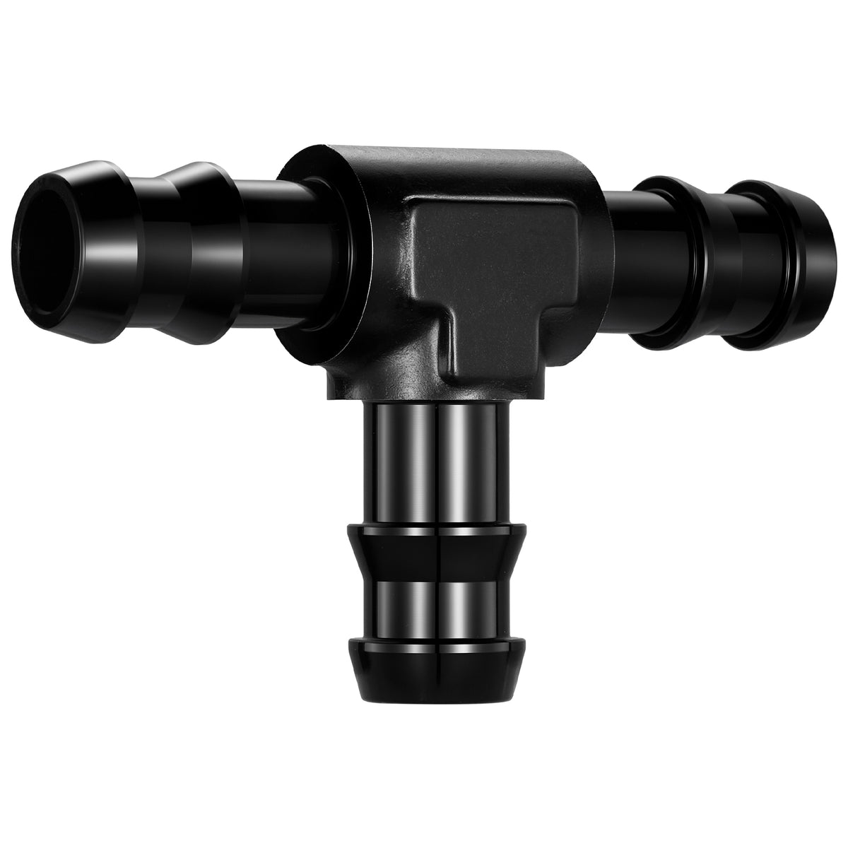 EVIL ENERGY 5/16-inch/1/2-inch/3/8-inch Hose Barb Tee Fitting Adapter T Union Aluminum Black