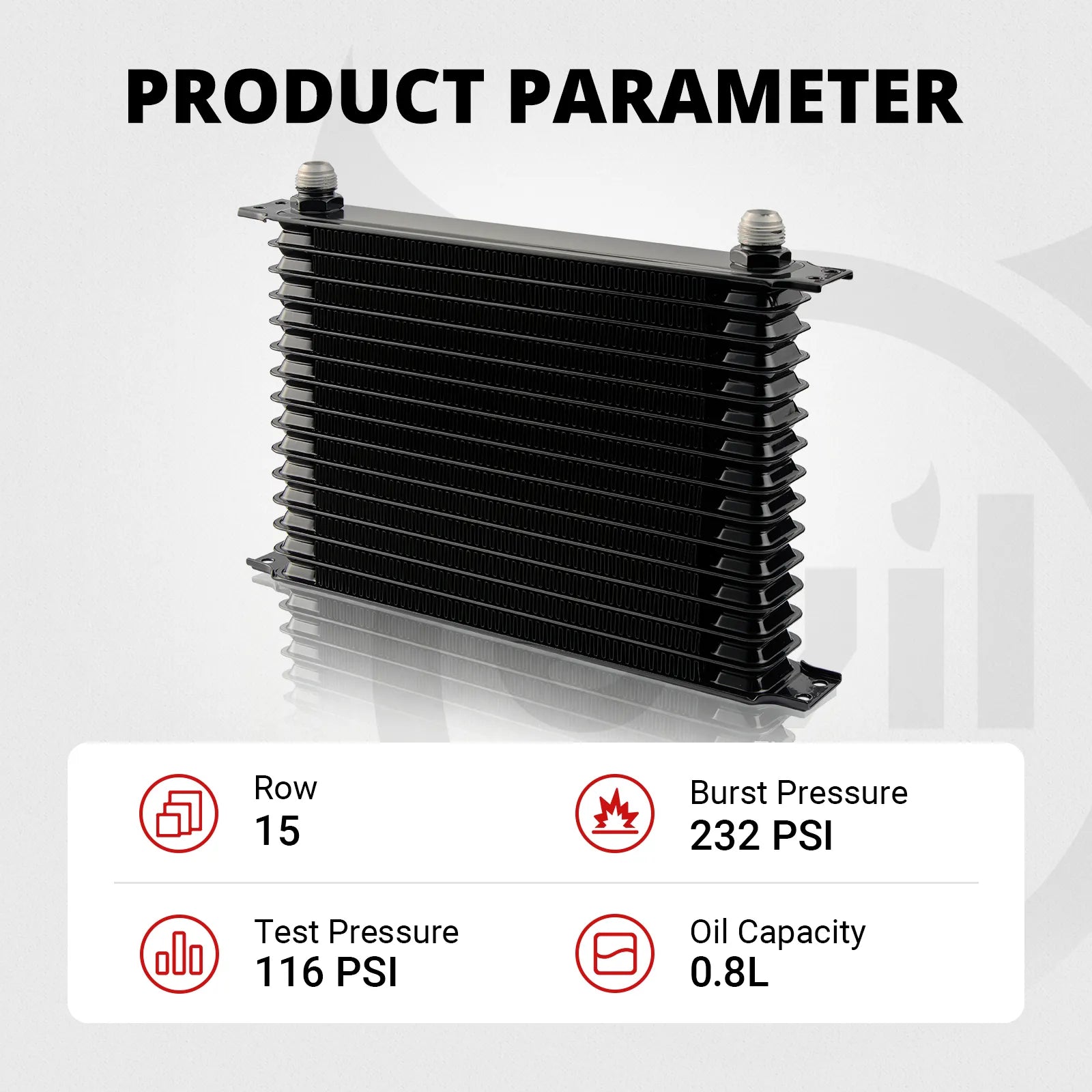 Evilenergy 10AN Transmission Engine Cooler Universal Aluminium[15 Row]