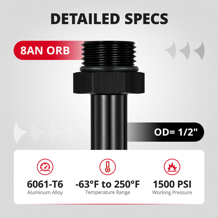 [AN8 ORB to 1/2" SAE]