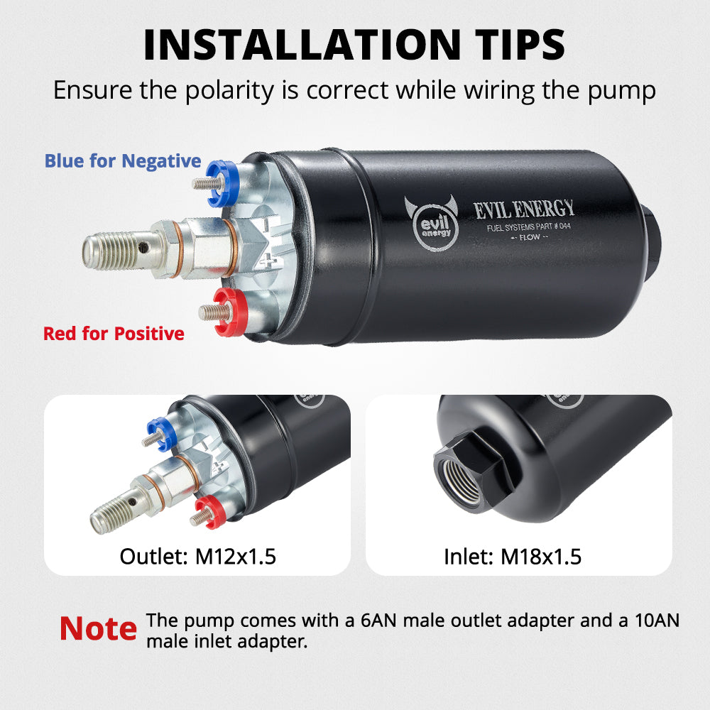 EVIL ENERGY Universal LS Swap Fuel Kit - 58psi Regulator, 300LPH Pump & AN Fuel Lines Compatible with E85/Gas/Diesel