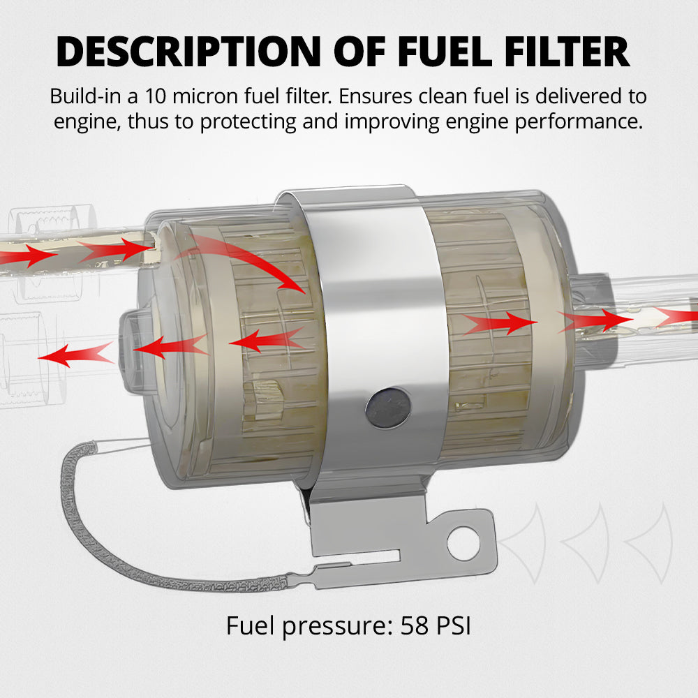 EVIL ENERGY Universal LS Swap Fuel Kit - 58psi Regulator, 300LPH Pump & AN Fuel Lines Compatible with E85/Gas/Diesel