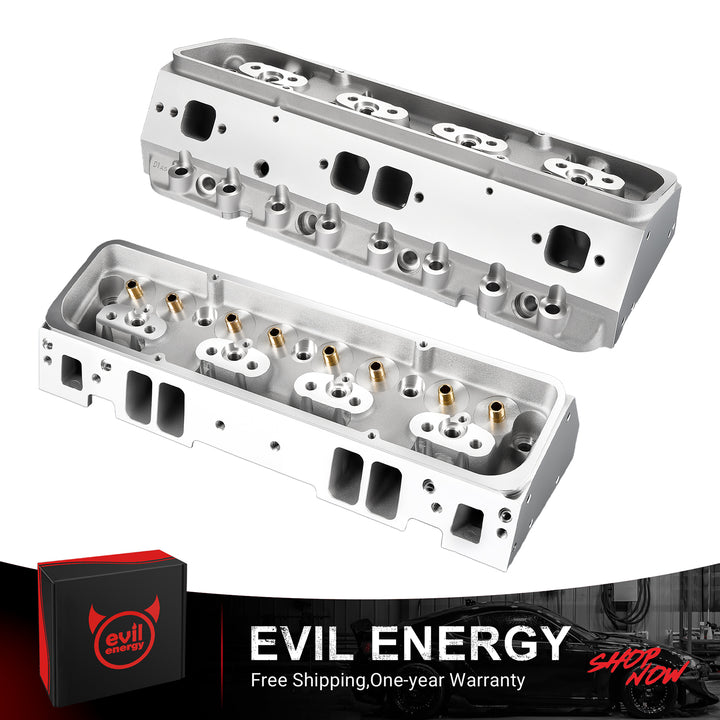 EVIL ENERGY SBC Cylinder Head Pair - Free Shipping + One - Year Warranty