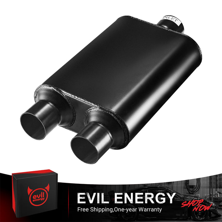 EVIL ENERGY  Super 44 Series Center In Dual Out Exhaust Muffler 2.5/3.0 In 2.25/2.5 Out - EVILENERGY