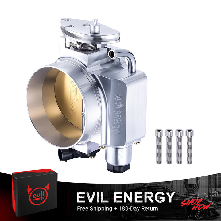 [Silver] EVIL ENERGY 102MM Mechanical Throttle Body for Chevy LS Engines - Silver Finish, Free Shipping + 180-Day Return