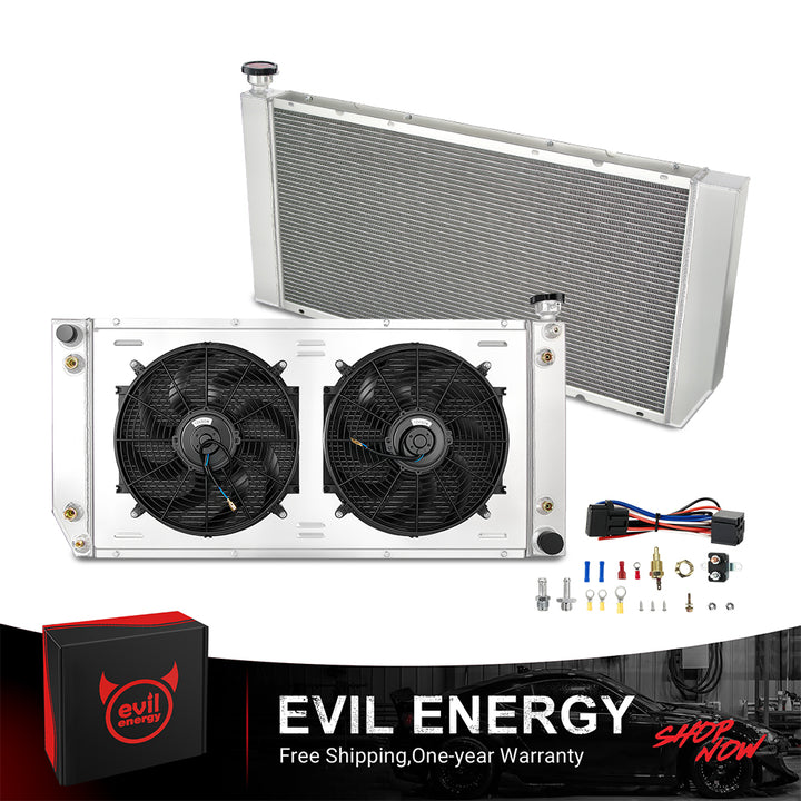 EVIL ENERGY 60mm 4-row radiator – universal fit for LS engine cooling