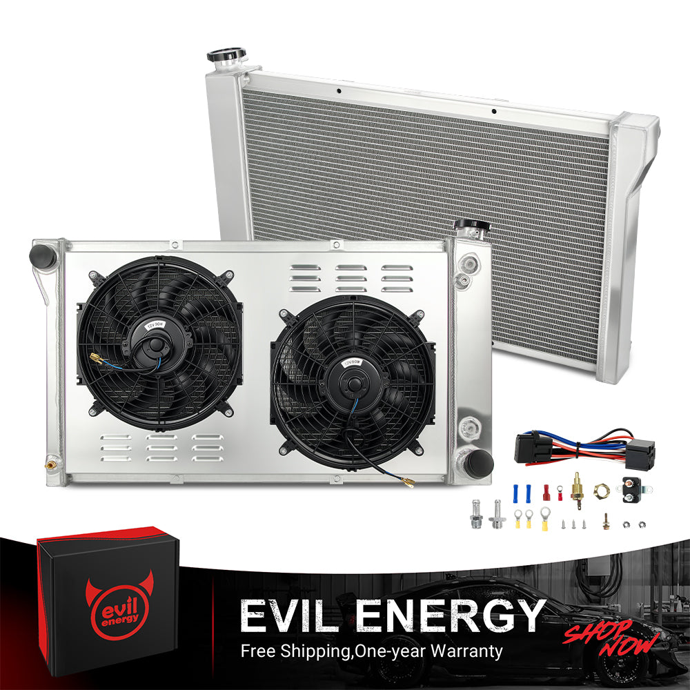 EVIL ENERGY 4ROW-60mm Core Aluminum Radiator Fit For Chevrolet/GMC C/K Series, Blazer, Jimmy & G/P Vans 1968-1972 Year