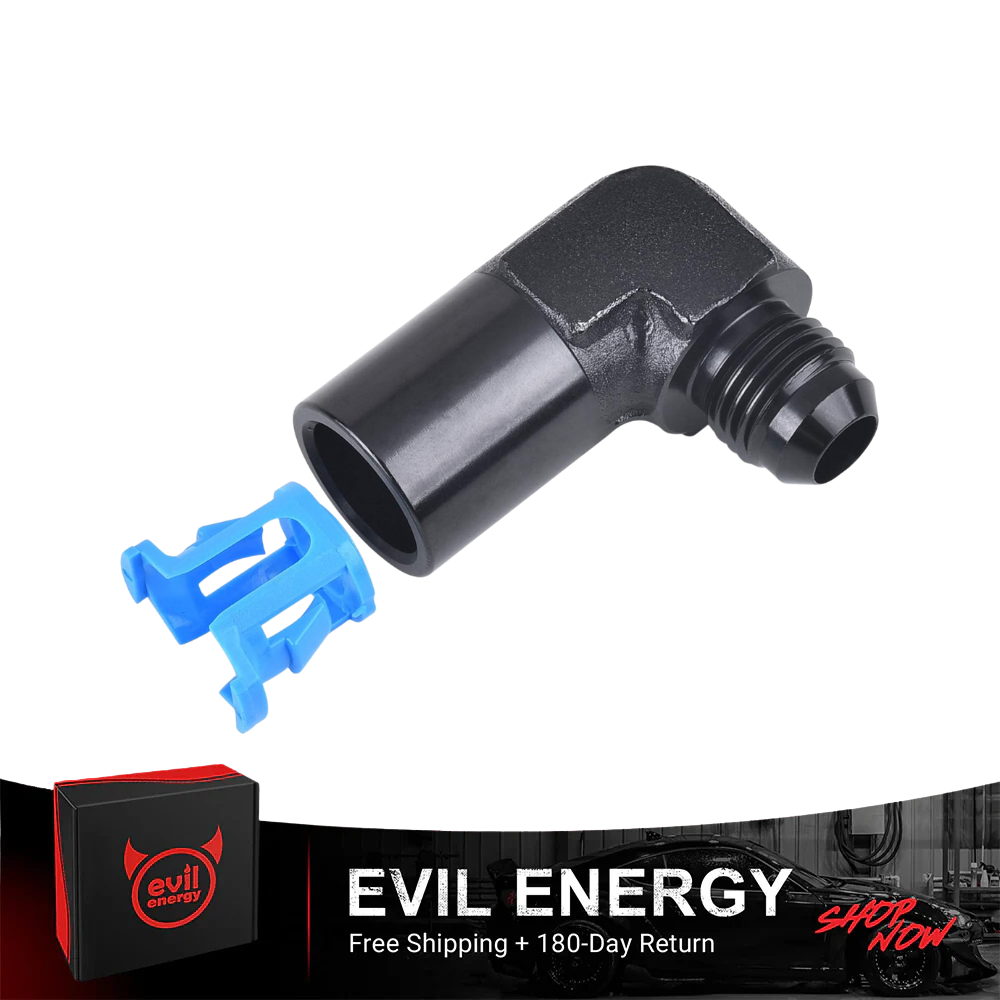 EVIL ENERGY 6AN Male to SAE Quick-Disconnect Female 90 Degree Push-On EFI Ls Swap Fitting