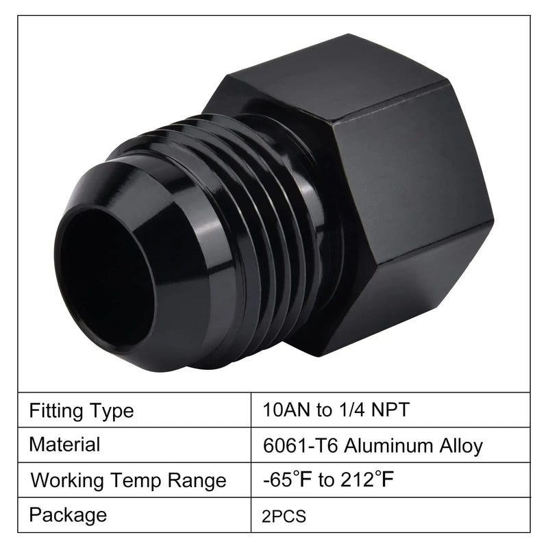Evilenergy 10AN to 1/4 NPT Female Fitting Adaptor Aluminum 2Pcs