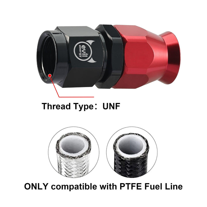 EVIL ENERGY PTFE Hose End Fitting Red&Black for PTFE Hose Only（4/6/8/10AN）