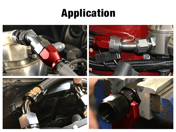 EVIL ENERGY PTFE Hose End Fitting Red&Black for PTFE Hose Only（4/6/8/10AN）