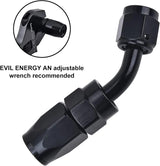 Evilenergy EVIL ENERGY AN Hose End Fitting 45 Degree Swivel Aluminum Black (4/6/8/10AN)
