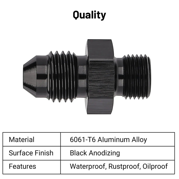 AN Male to BSP Fitting - 4/6/8/10/12 AN Adapter Straight Aluminum Black | High-Performance Fuel System Solution | EVIL ENERGY - EVILENERGY