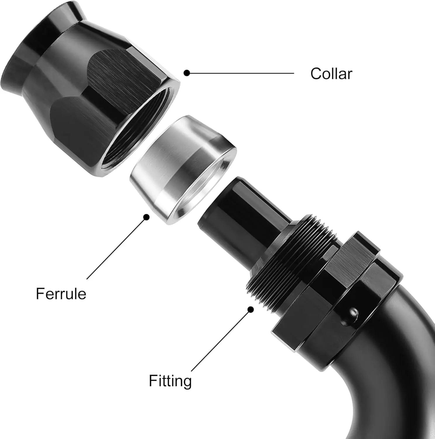 EVIL ENERGY 3AN PTFE Hose End Fitting 90 Degree Black For PTFE