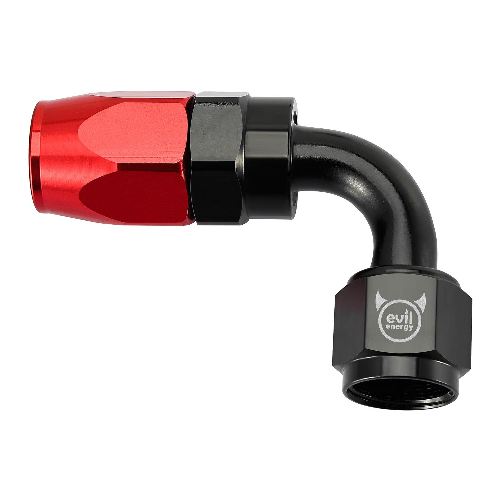 EVIL ENERGY AN Hose End Fitting Red&Black Swivel Aluminum (4/6/8/10/12AN)