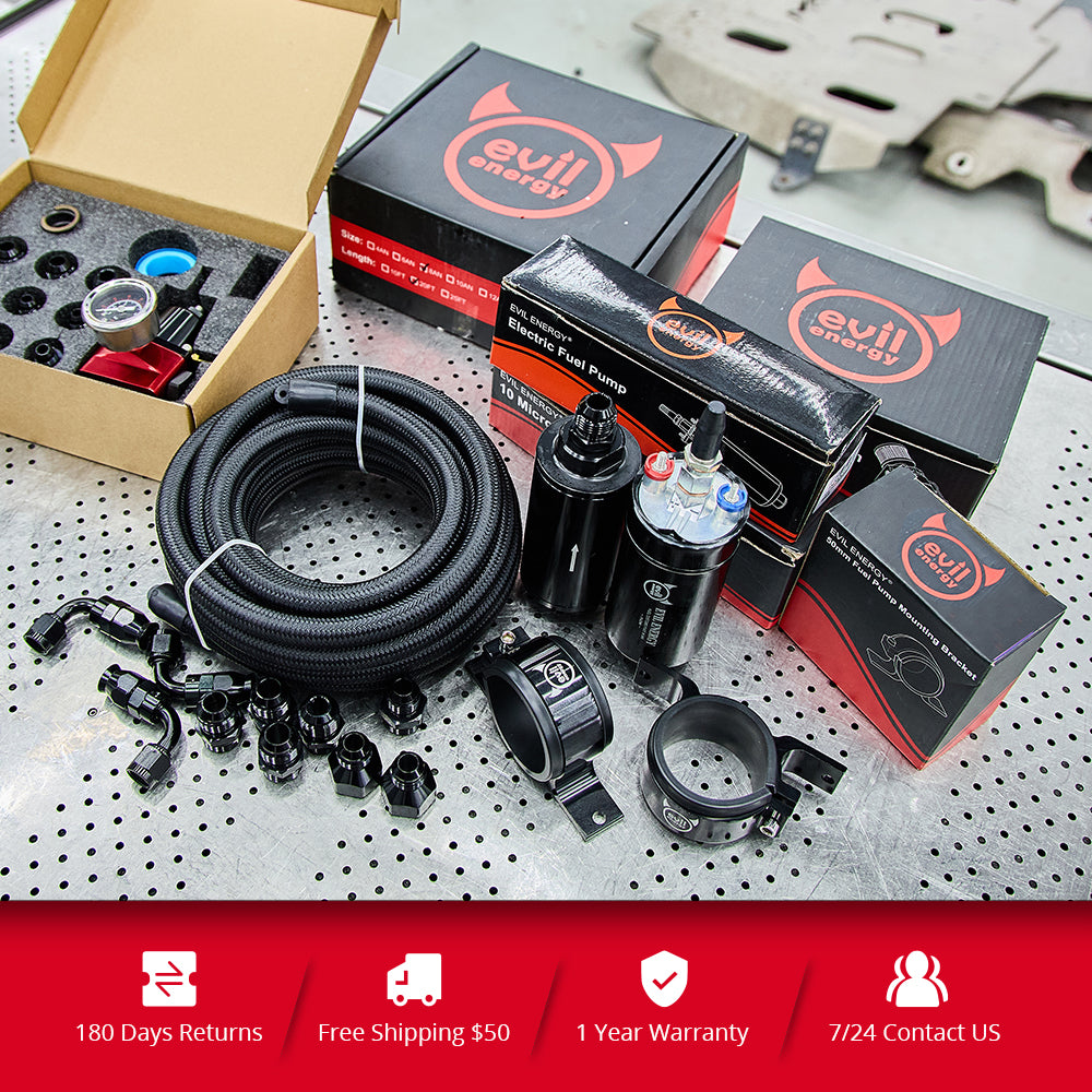 EVIL ENERGY 15Gal Fuel Cell Master Kit , 300LPH Pump & 20 FT PTFE Lines - High-Performance Racing Upgrade