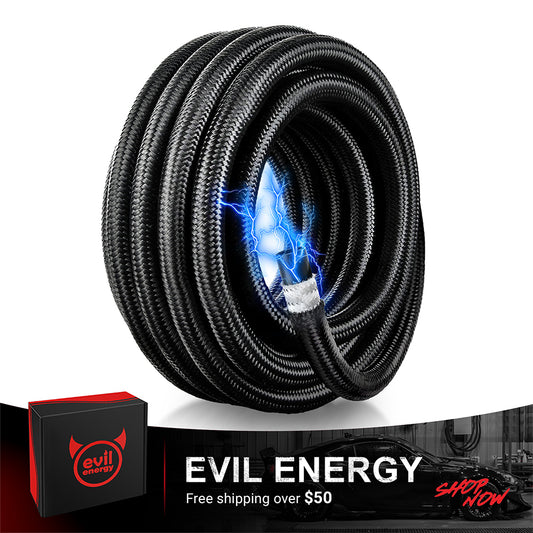 EVIL ENERGY Antistatic 6/8/10AN PTFE Fuel Hose Line | 10/20FT E85 Compatible Braided Fuel Line 1000