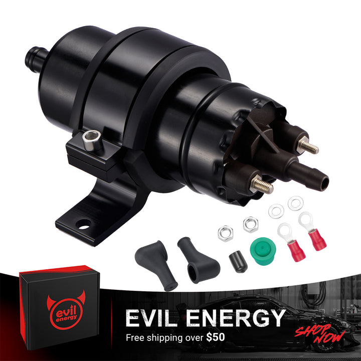 [Black] EVIL ENERGY 12V Electric Fuel Pump for EFI 225 LPH - Black Kit, Free Shipping Over $50