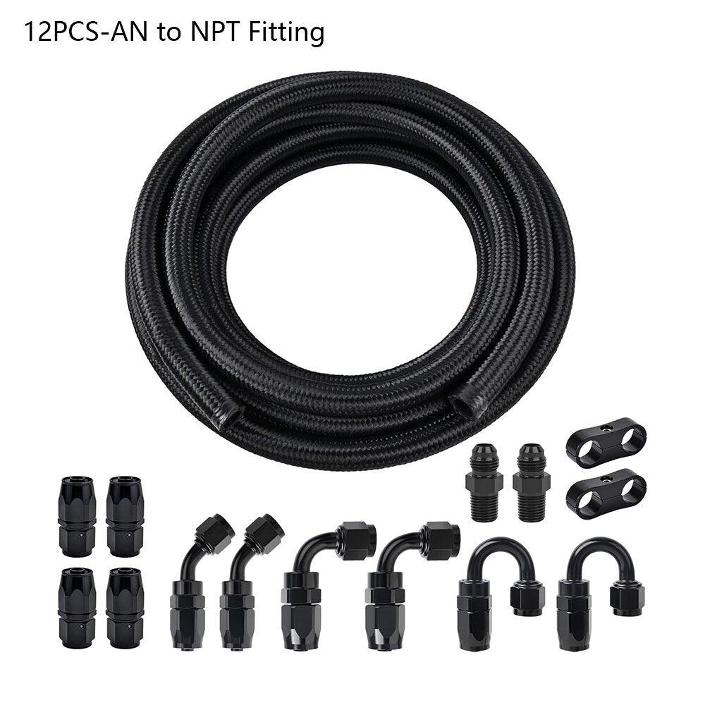 [CPE Fuel Line, 8AN, AN to NPT Fitting-Blackk]