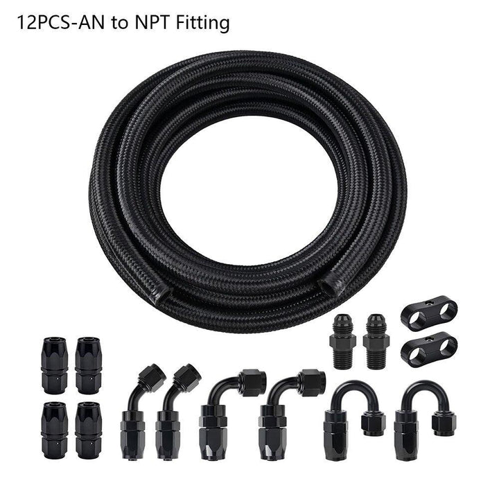 [CPE Fuel Line, 8AN, AN to NPT Fitting-Blackk]
