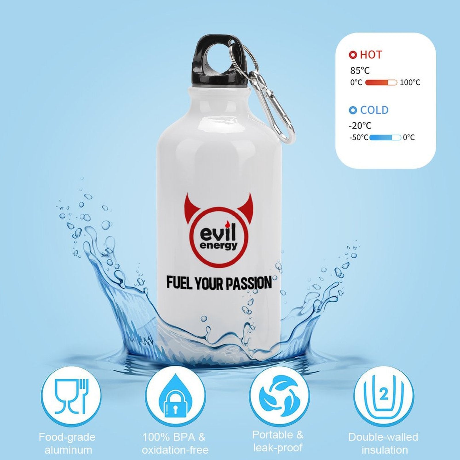 EVIL ENERGY Aluminum Sports Water Bottle