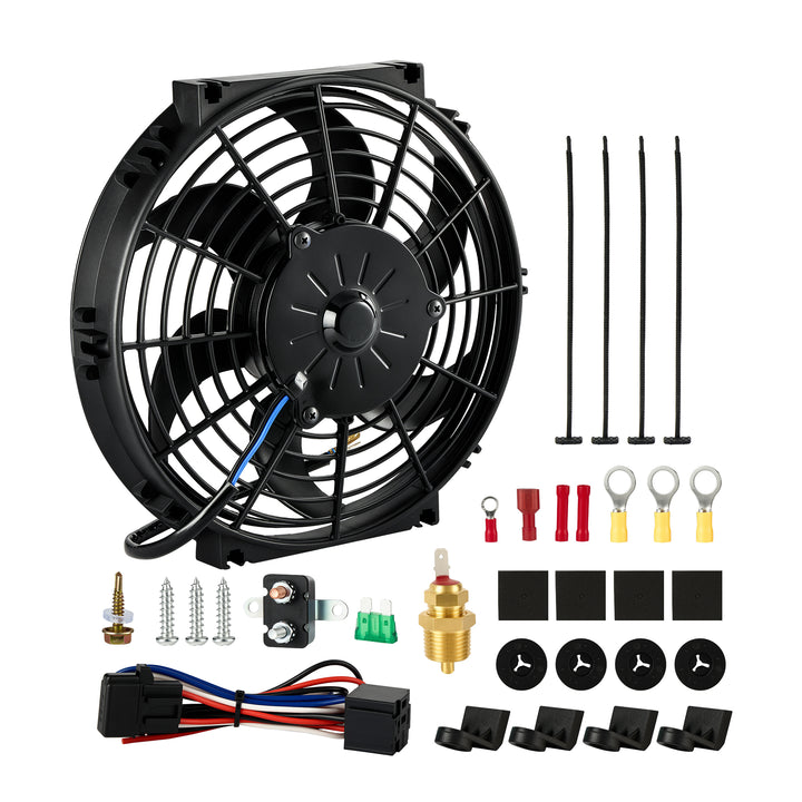 EVIL ENERGY 10 Inch Electric Radiator Cooling Fan 12V 160W Mount Kit High-Performance Cooling Upgrade - EVILENERGY