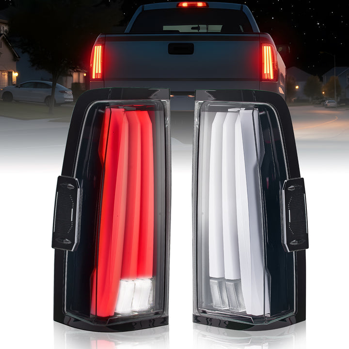 EVIL ENERGY LED Tail Lights Assembly Fit for Chevy Silverado 2003-2007 1500 2500 3500HD, IP67 Waterproof LED Tail Lights Rear Tail Lights Pair White - EVILENERGY