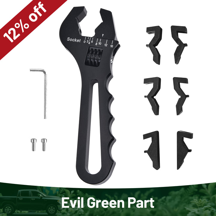EVIL ENERGY Eco-Friendly Wrench Adjustable 3-16AN Spanner Aluminum - EVILENERGY
