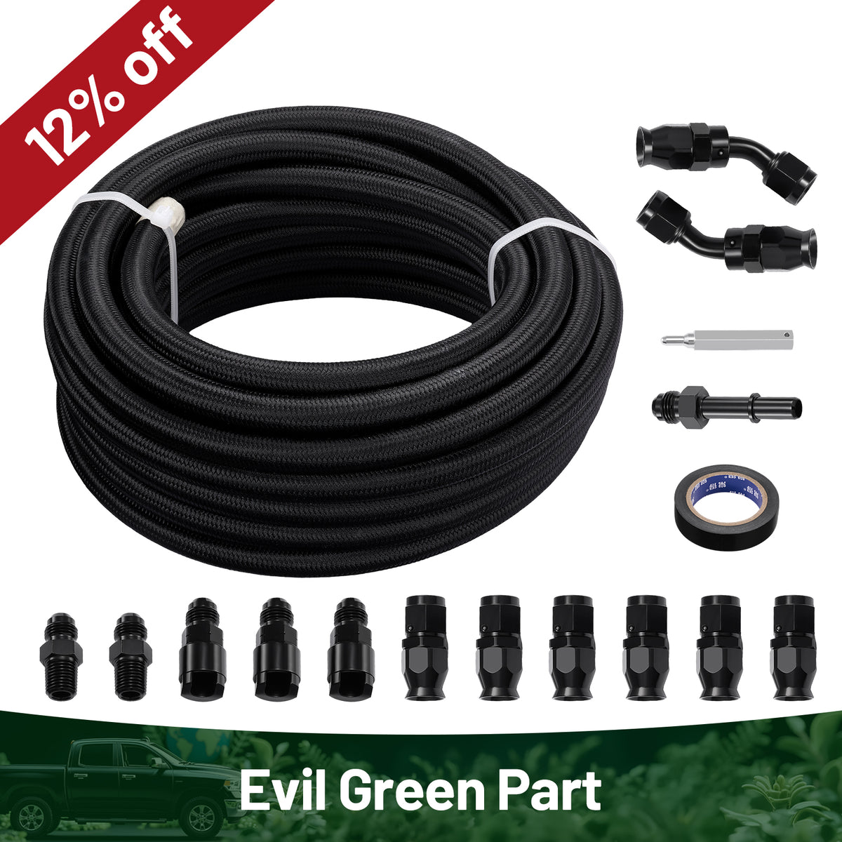 EVIL ENERGY Eco-Friendly 6AN 3/8-inch PTFE LS Swap EFI Fuel Line Kit