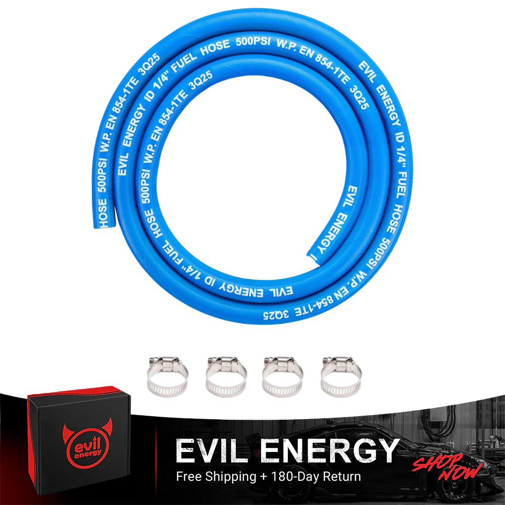 EVIL ENERGY High Pressure Fuel Line Hose 5/10/15FT NBR Rubber EN854-1TE 500PSI for Fuel Systems Blue
