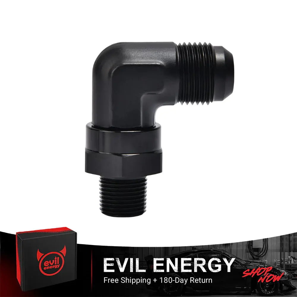 EVIL ENERGY AN Female to NPT Pipe Swivel 90 Degree Fitting Adapter