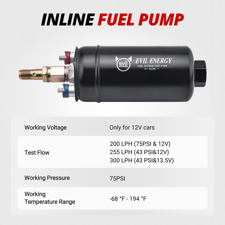 EVIL ENERGY Full LS Swap EFI Fuel Setup with 300LPH Electric Fuel Pump, 20-120PSI Regulator, 6AN 20FT Fuel Hose and Filter - EVILENERGY