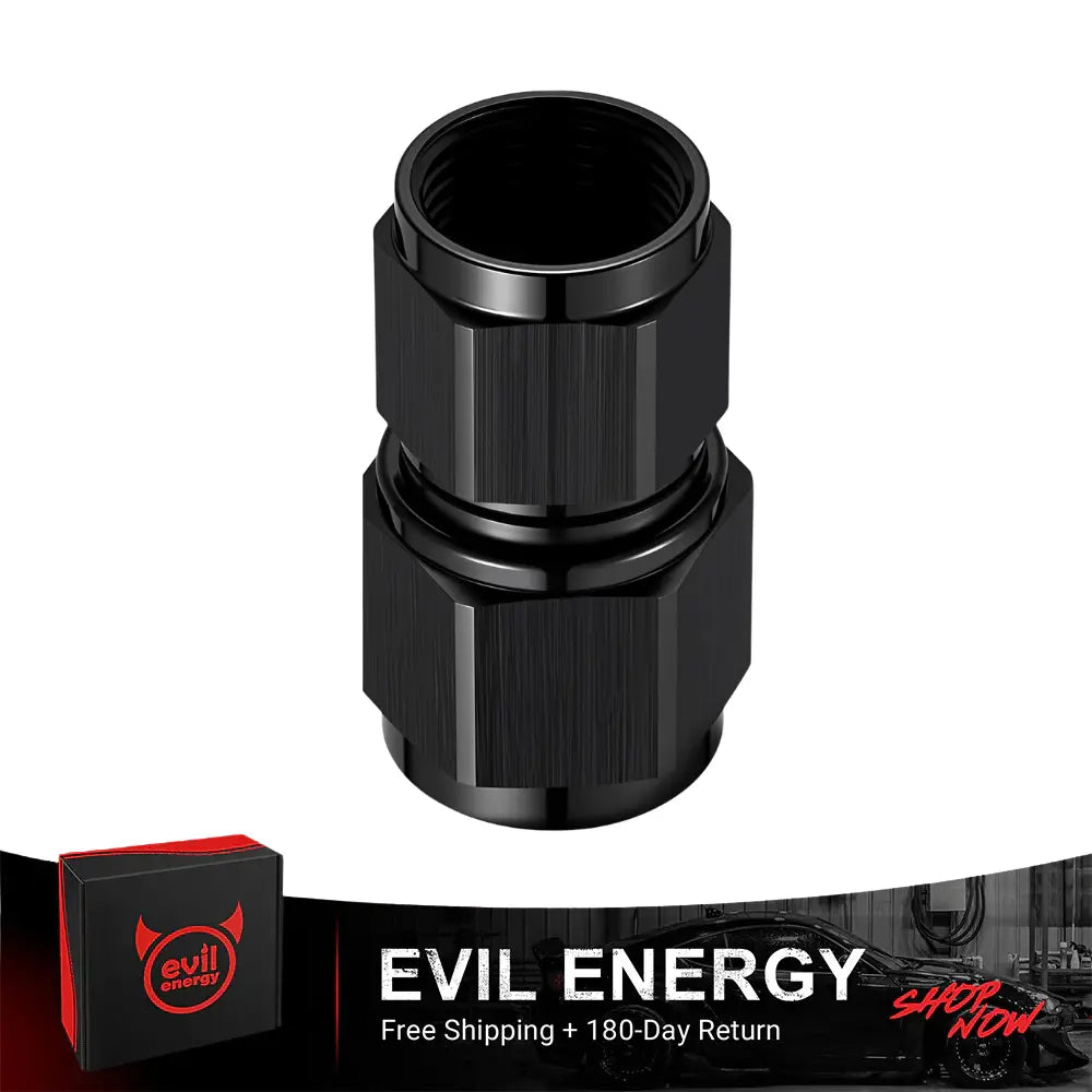 EVIL ENERGY AN Female to Female Swivel Coupler Union Fitting Aluminum Black