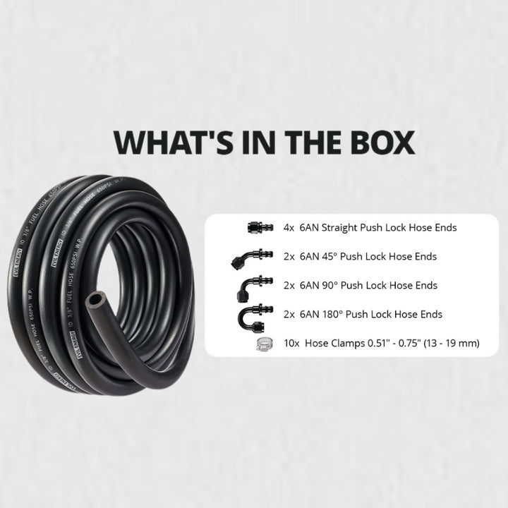 [6AN-3/8 inch,20FT,Black]