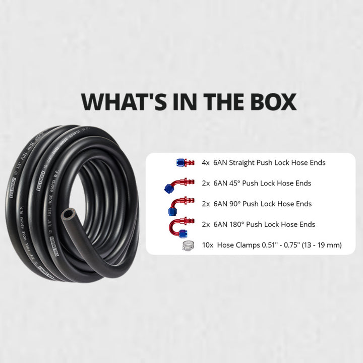 [6AN-3/8 inch,20FT,Red&Blue]